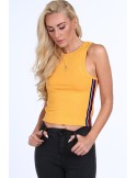 Mustard ribbed top with stripes 0300 - Online store - Boutique